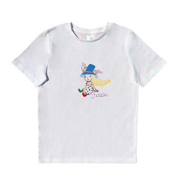 Tricou copii, LWS, bumbac organic, alb, model fata cu iepuras Tricou copii, LWS, bumbac organic, alb, model fata cu iepuras