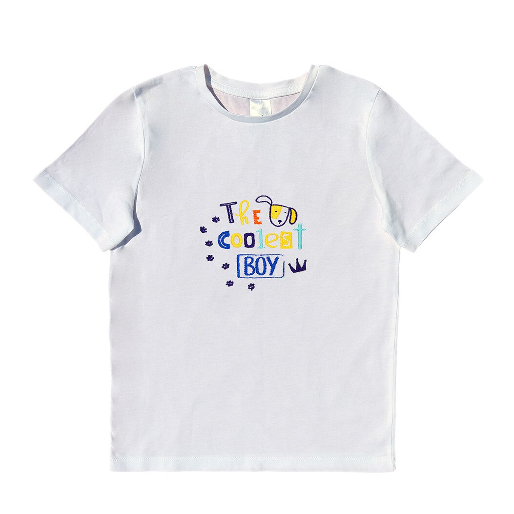 Tricou copii, LWS, bumbac organic, alb, model text baietel catelus