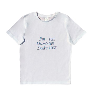 Tricou copii, LWS, bumbac organic, alb, model text famile CHL, 104 cm Tricou copii, LWS, bumbac organic, alb, model text famile CHL, 104 cm