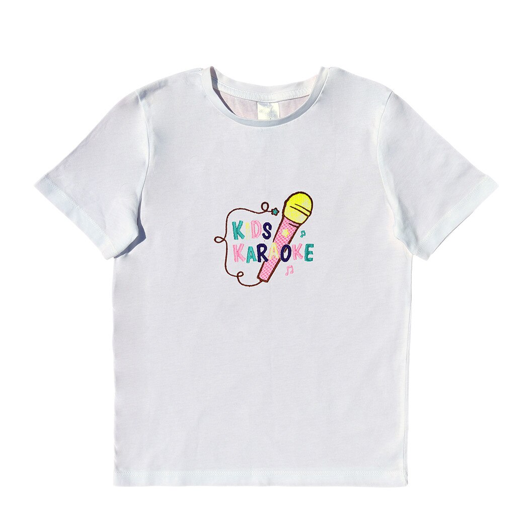 Tricou copii, LWS, bumbac organic, alb, model karaoke kid