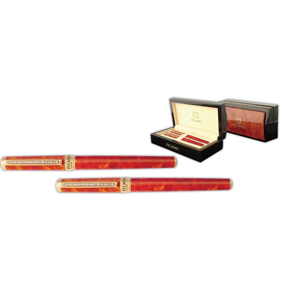 Set pix + stilou, Picasso, Rosu/ Auriu, 918P