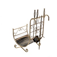 set curatare semineu premiamob patru piese cu suport pentru lemne 10-1059 auriu patinat imagen 2_0_
0