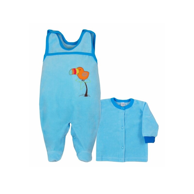 Compleu 2 piese salopeta si bluza pentru baieti Koala Kakadu 3243-A, Albastru