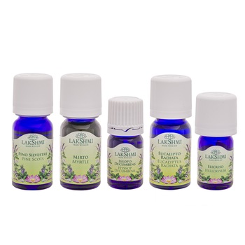 Set uleiuri esentiale 100% pure Lakshmi, tratament alternativ pentru tuse, 5 bucati, 37 ml Set uleiuri esentiale 100% pure Lakshmi, tratament alternativ pentru tuse, 5 bucati, 37 ml