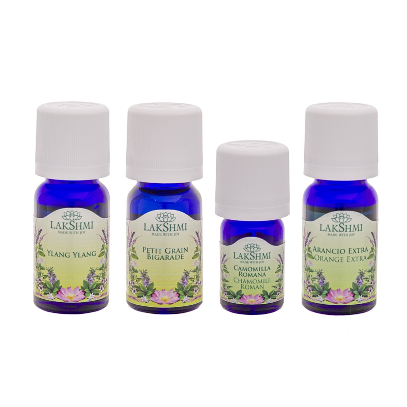 Set uleiuri esentiale 100% pure Lakshmi, tratament alternativ pentru stres, 4 bucati, 32 ml