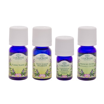 Set uleiuri esentiale 100% pure Lakshmi, tratament alternativ pentru stres, 4 bucati, 32 ml Set uleiuri esentiale 100% pure Lakshmi, tratament alternativ pentru stres, 4 bucati, 32 ml