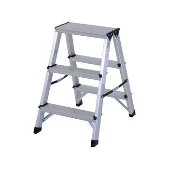 Scara cu 3 trepte, Aluminiu, Argintiu Scara cu 3 trepte, Aluminiu, Argintiu
