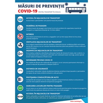 Indicatoare, masuri pentru transportul in comun, preventie Covid-19, A4, autocolant, pachet 5 buc Indicatoare, masuri pentru transportul in comun, preventie Covid-19, A4, autocolant, pachet 5 buc