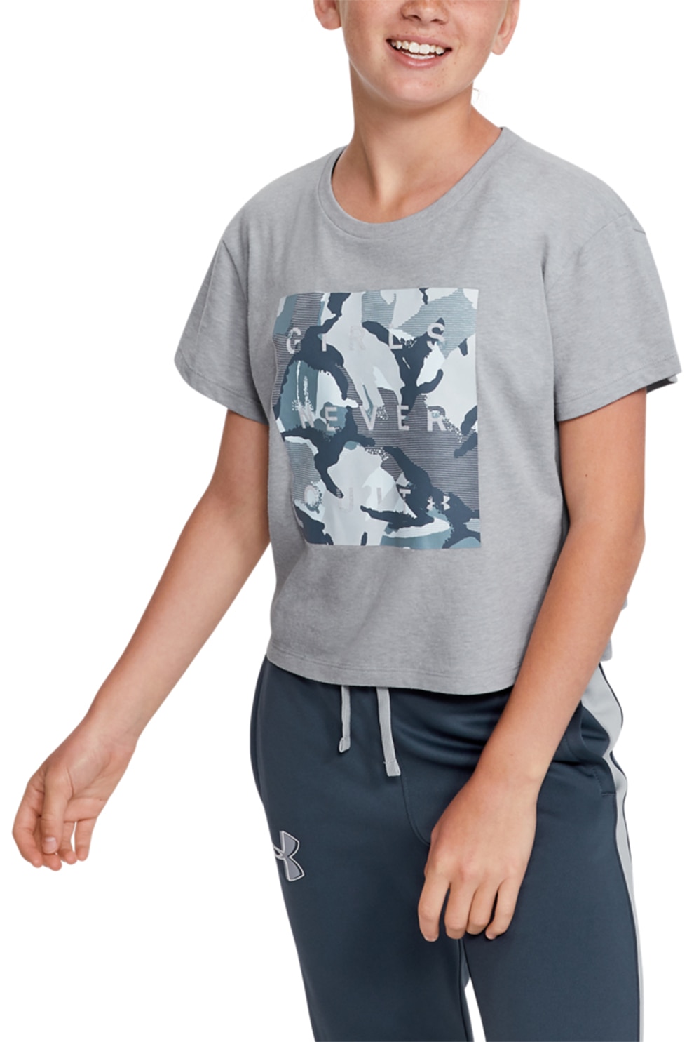 Under Armour, Tricou pentru antrenament Rival, Gri/Albastru