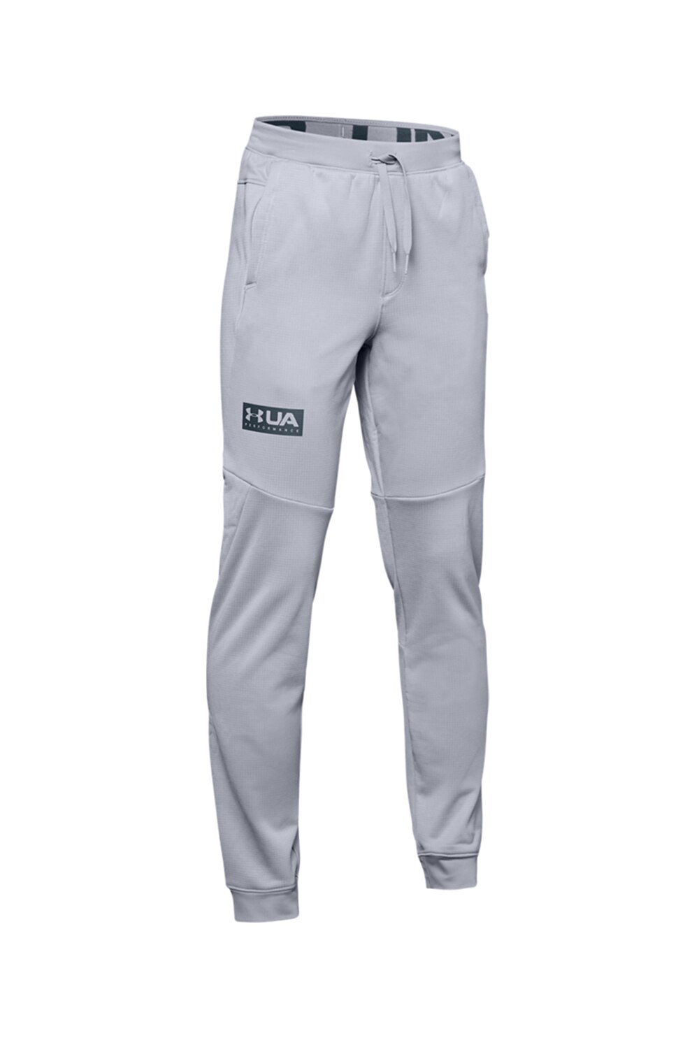 Under Armour, Pantaloni conici pentru fitness Game Time, Gri deschis, 122-127 CM