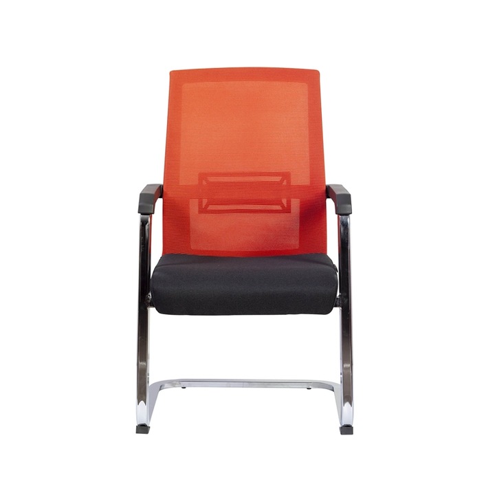 Scaun RFG REAL FEEL GOOD, Roma M, Visitor, Material textil si plasa, Negru/Rosu