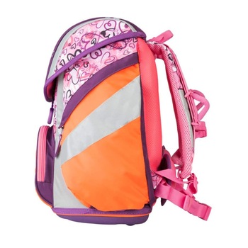 Rucsac reflectorizant pentru copii, Target, Hearts, Violet / Portocaliu, Poliester Rucsac reflectorizant pentru copii, Target, Hearts, Violet / Portocaliu, Poliester