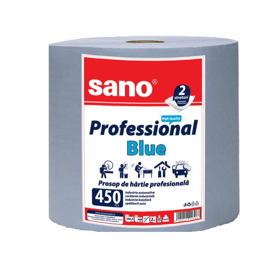 Prosop din hartie Sano Professional Blue 2 straturi 450 foi