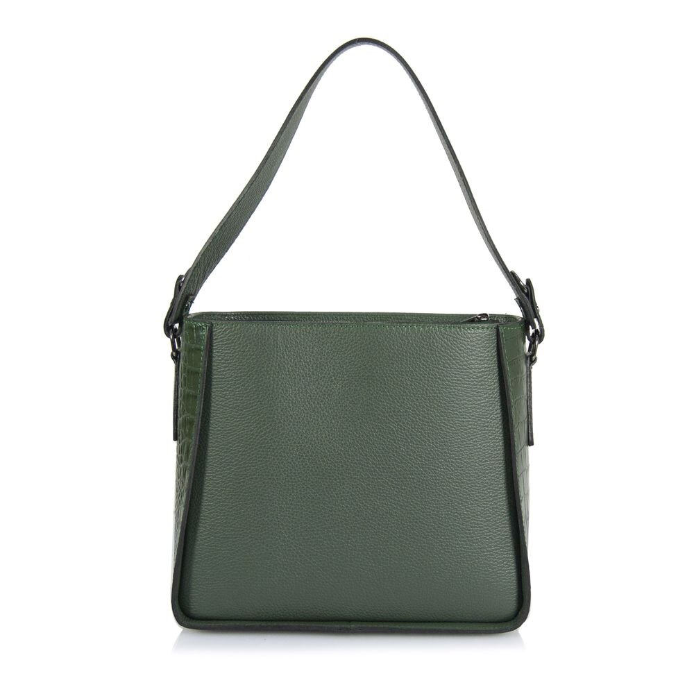 Geanta de umar Emilio Masi, din piele naturala 66C017B,verde padure