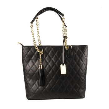 Geanta de umar, Emilio Masi, din piele naturala matlasata 661959A,negru Geanta de umar, Emilio Masi, din piele naturala matlasata 661959A,negru