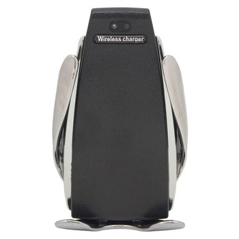 Suport auto pentru telefon cu incarcare wireless, Felis, 10/7.5/5W, TIP C, 9.5 x 6 x 14.5 cm, Argintiu/Negru Suport auto pentru telefon cu incarcare wireless, Felis, 10/7.5/5W, TIP C, 9.5 x 6 x 14.5 cm, Argintiu/Negru