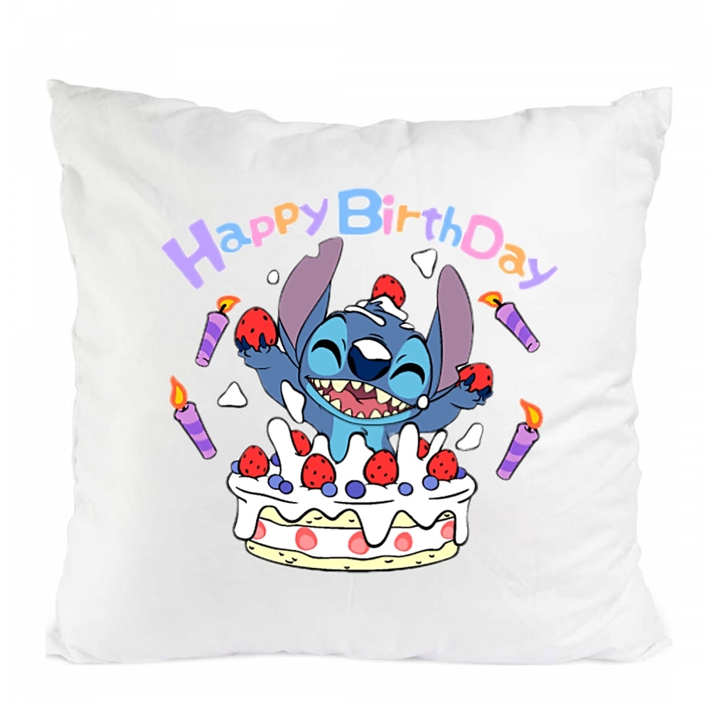 Oem Stitch Happy Birthday Egyedi Mintás Párna Születésnapra Poliészter 40 X 40 Cm Fehér 