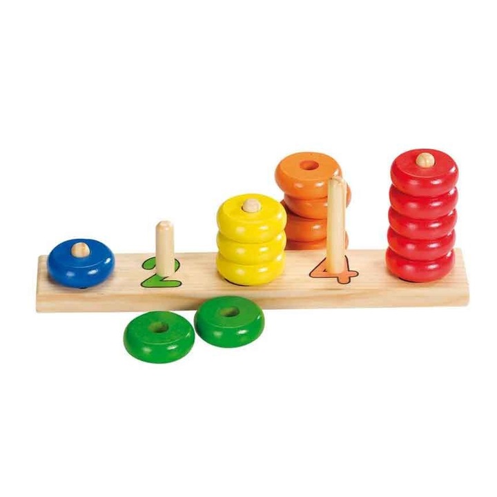 Дървена низанка Goki, 5 цвята