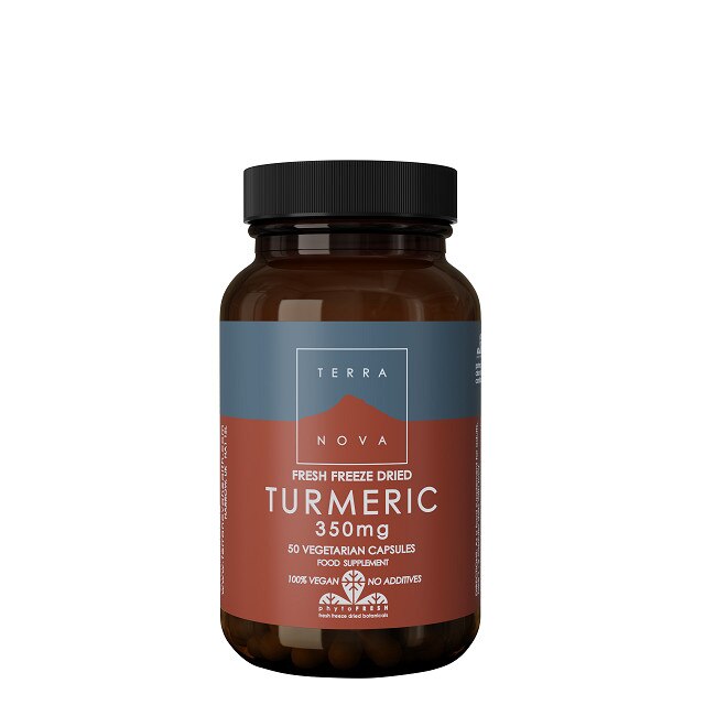 Turmeric 350 mg, pulbere vegetala liofilizata, Terranova, 50 cps, 100% vegan, fara aditivi