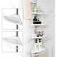 Songmics Fürdőszobai Polc, Állítható magasság, Padlótól Mennyezetig, 4 Polc, 3 Fogas, 1 Törülközőtartó, Rozsdamentes acél, Ezüst/Fehér