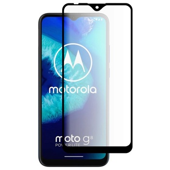 Folie Sticla MyScreen L!ite pentru Motorola Moto G8 Power Lite, Full Cover, Full Glue, 9H, 0.33 mm, Negru