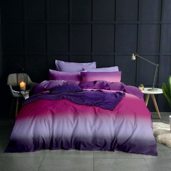 Lenjerie de pat Dormisete Boreal v.2 180x215 / 50x70, bumbac 100%, pentru pat 2 persoane, cearceaf uni color lila, 4 piese Lenjerie de pat Dormisete Boreal v.2 180x215 / 50x70, bumbac 100%, pentru pat 2 persoane, cearceaf uni color lila, 4 piese