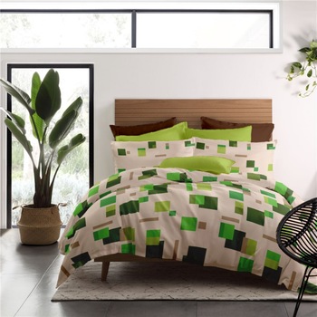 Lenjerie de pat Dormisete Urban v.1.xxl, dimensiune 200x220 / 50x70, bumbac 100%, pentru pat 2 persoane, cearceaf uni color crem, 4 piese Lenjerie de pat Dormisete Urban v.1.xxl, dimensiune 200x220 / 50x70, bumbac 100%, pentru pat 2 persoane, cearceaf uni color crem, 4 piese