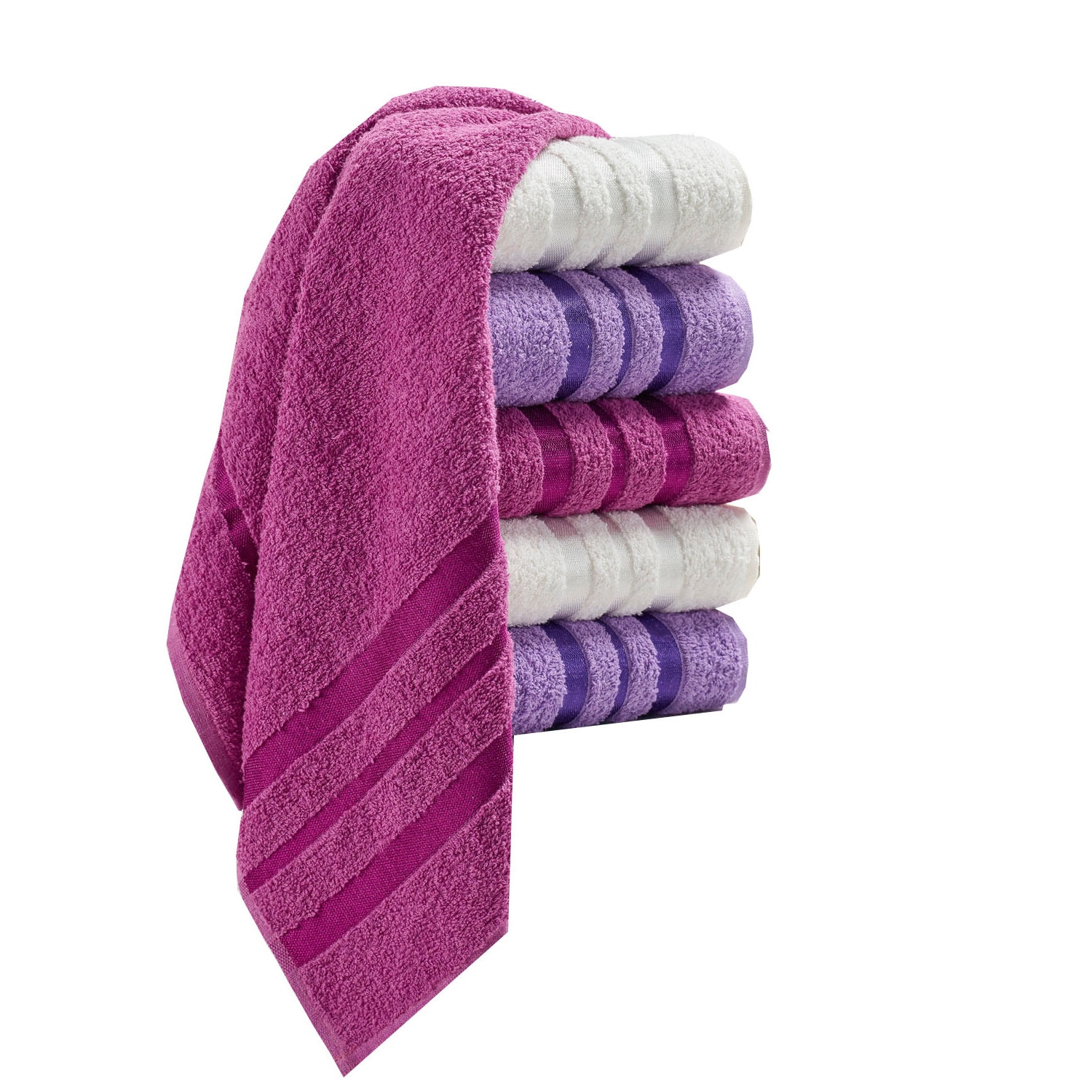 Set 6 prosoape bumbac 100%, Eponj Home, 50x85 cm, Flos Mov