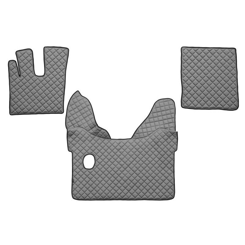 Set 3 covorase camion F-Core, Piele-ECO, pentru DAF XF 106, transmisie manuala, Gri