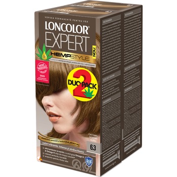 Pachet promo: 2 x Vopsea de par permanenta Loncolor Expert Hempstyle 6.3 Castaniu deschis auriu, 200 ml Pachet promo: 2 x Vopsea de par permanenta Loncolor Expert Hempstyle 6.3 Castaniu deschis auriu, 200 ml