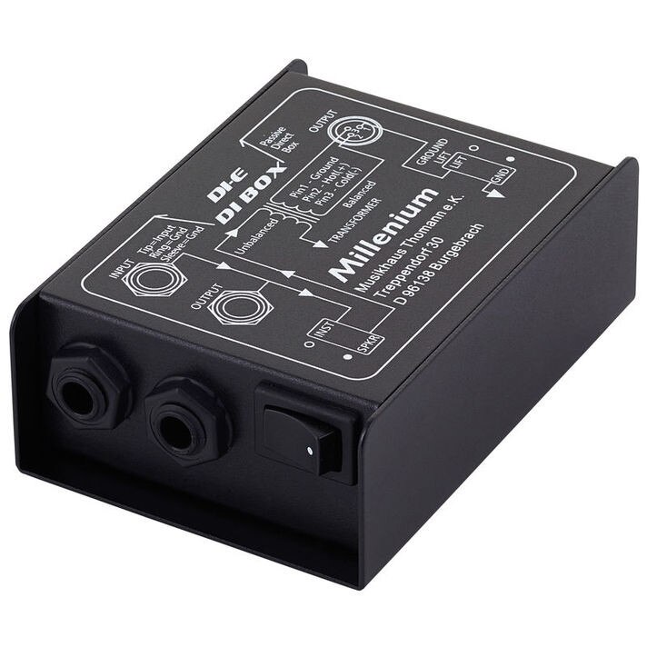 DI Box Audio, Millenium, Carcasa Metalica, Pasiv, Negru