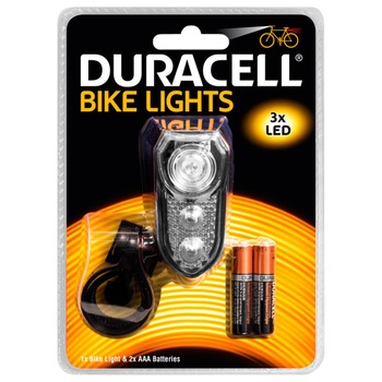 Lumini bicicleta Duracell, Fata, 3 LED Lumini bicicleta Duracell, Fata, 3 LED