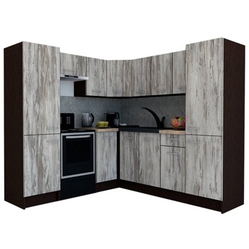 Set Bucatarie de Colt GENA NEW 12 ST. 210-230, Genarom, Fara Corp de Cuptor, Wenge / Decor K084 Set Bucatarie de Colt GENA NEW 12 ST. 210-230, Genarom, Fara Corp de Cuptor, Wenge / Decor K084