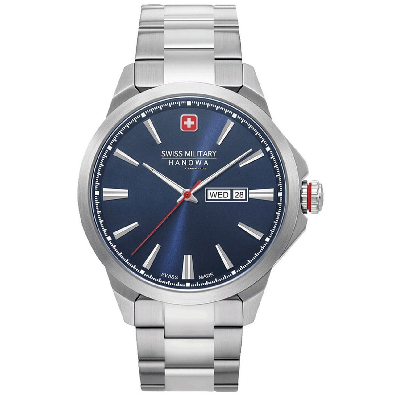 Ceas barbatesc Swiss Military 06-5346.04.003, Quartz, 45mm, 10ATM, Argintiu