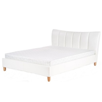 Pat piele ecologica alb AX Bella alb 160x200 cm Pat piele ecologica alb AX Bella alb 160x200 cm