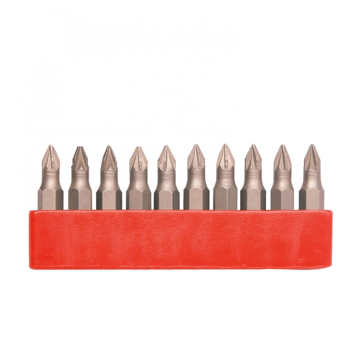Varf Surubelnita Cr-V pentru Amprenta Pozidrive EvoTools, Amprenta PZ3, Set 10 bucati