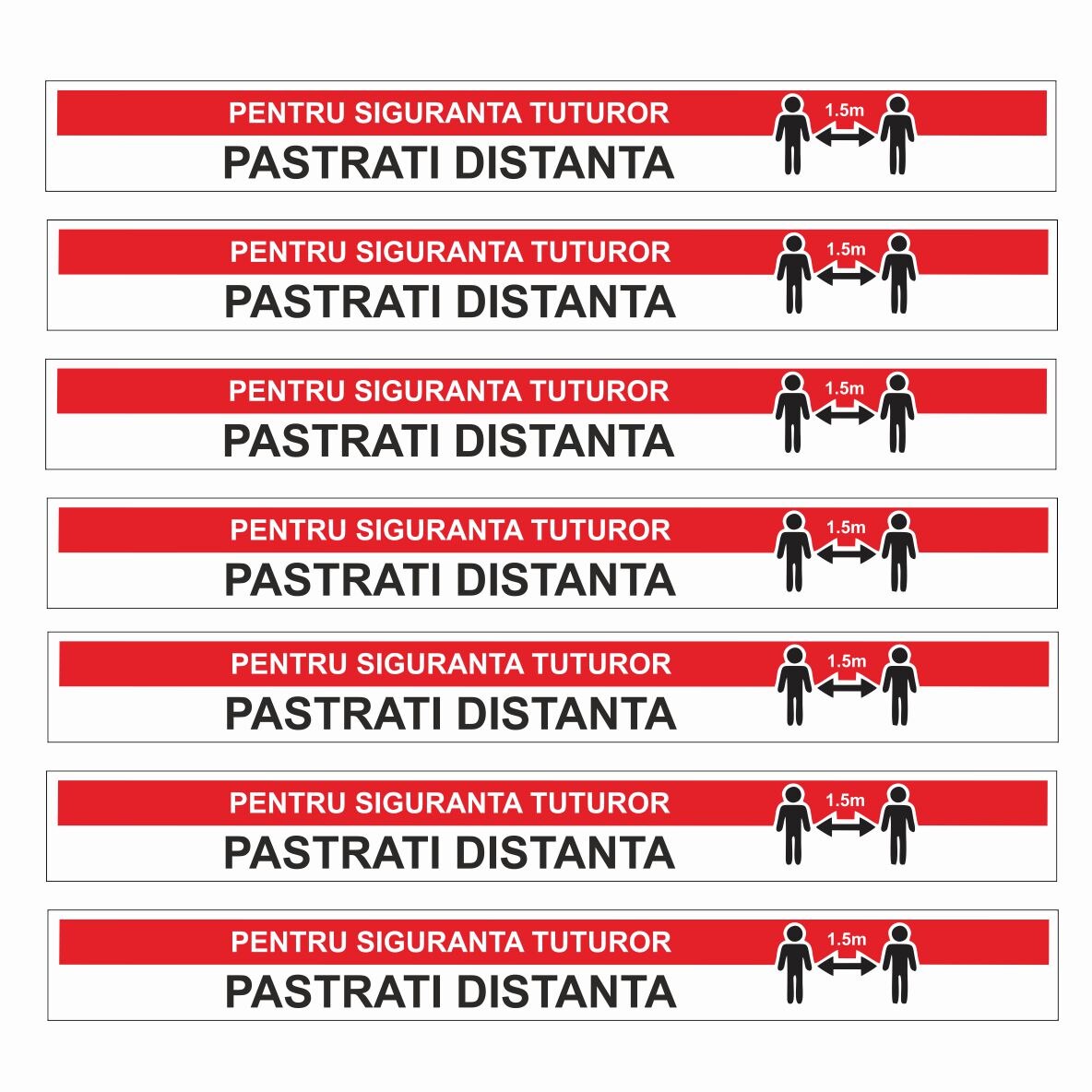 Set 7 autocolante pardoseala - Pastreaza Distanta
