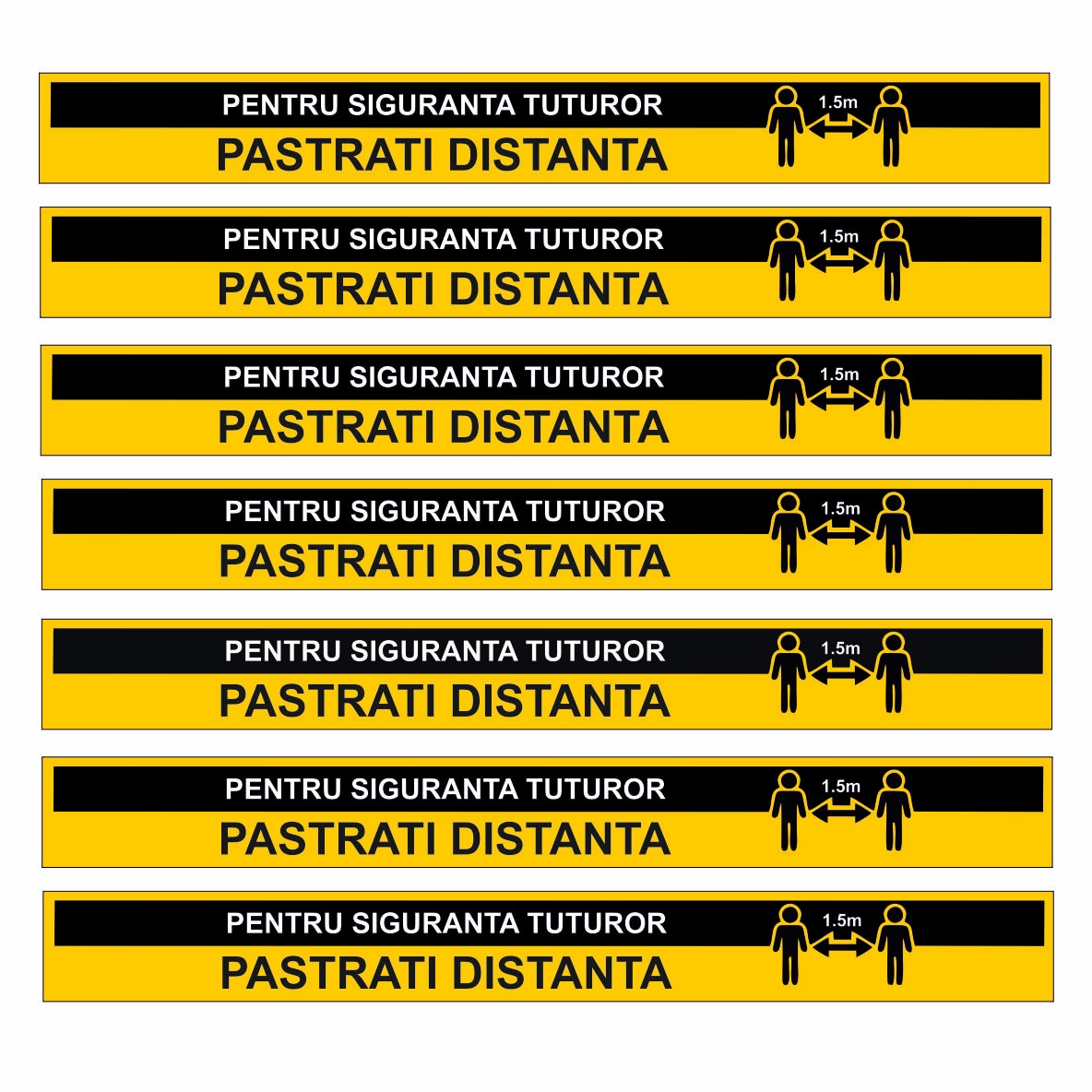 Set 7 autocolante pardoseala - Pastreaza Distanta model 2