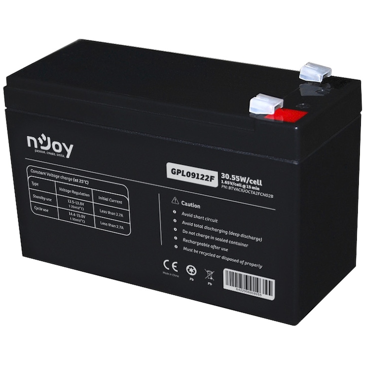 Акумулатор nJoy GPL09122F 12V 30.55W/cell