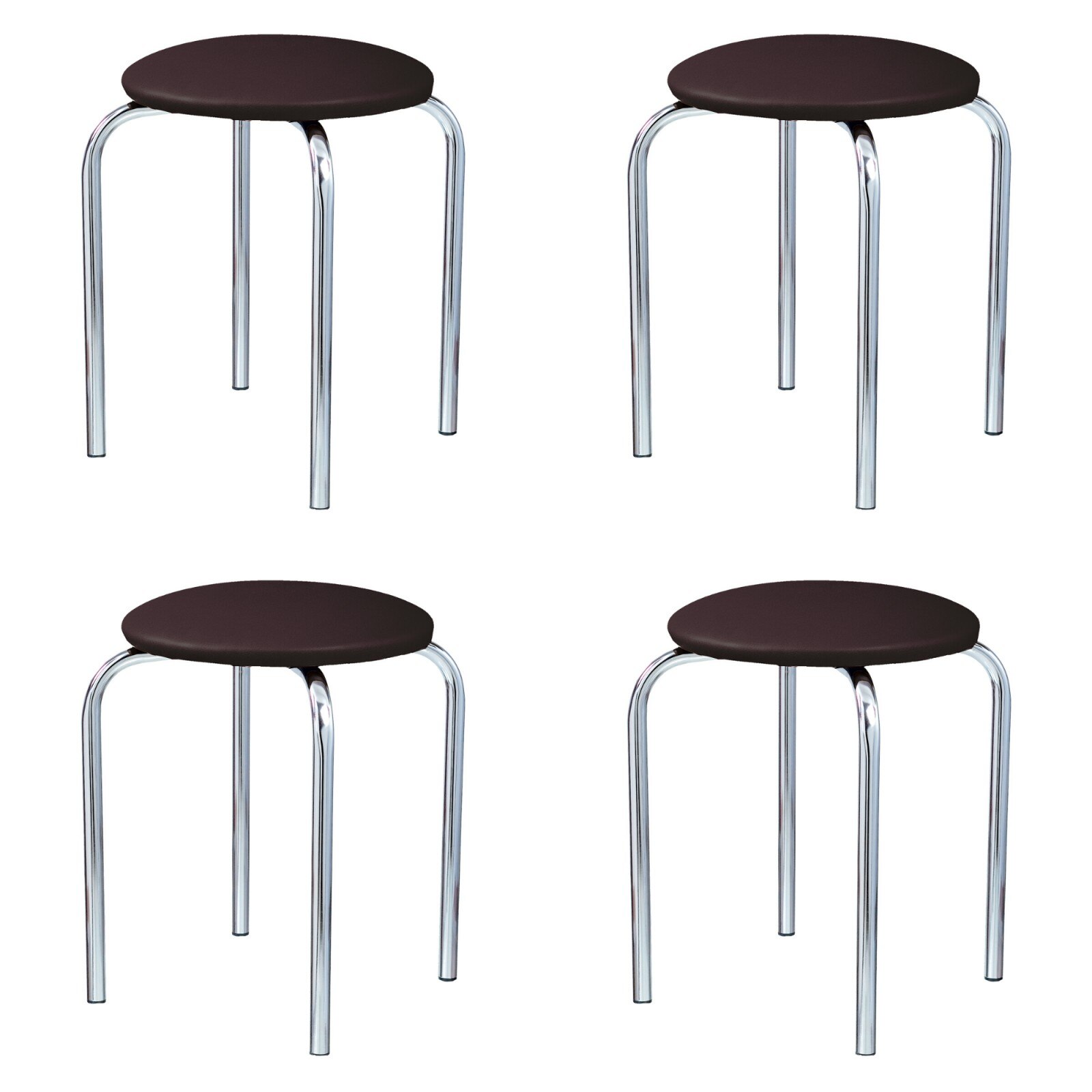 Set 4 scaune bucatarie CHICO, Wenge piele ecologica