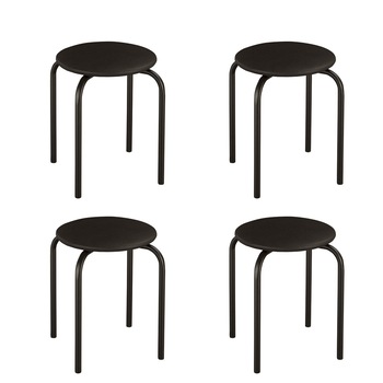 Set 4 scaune bucatarie CHICO Black, Negru piele ecologica Set 4 scaune bucatarie CHICO Black, Negru piele ecologica