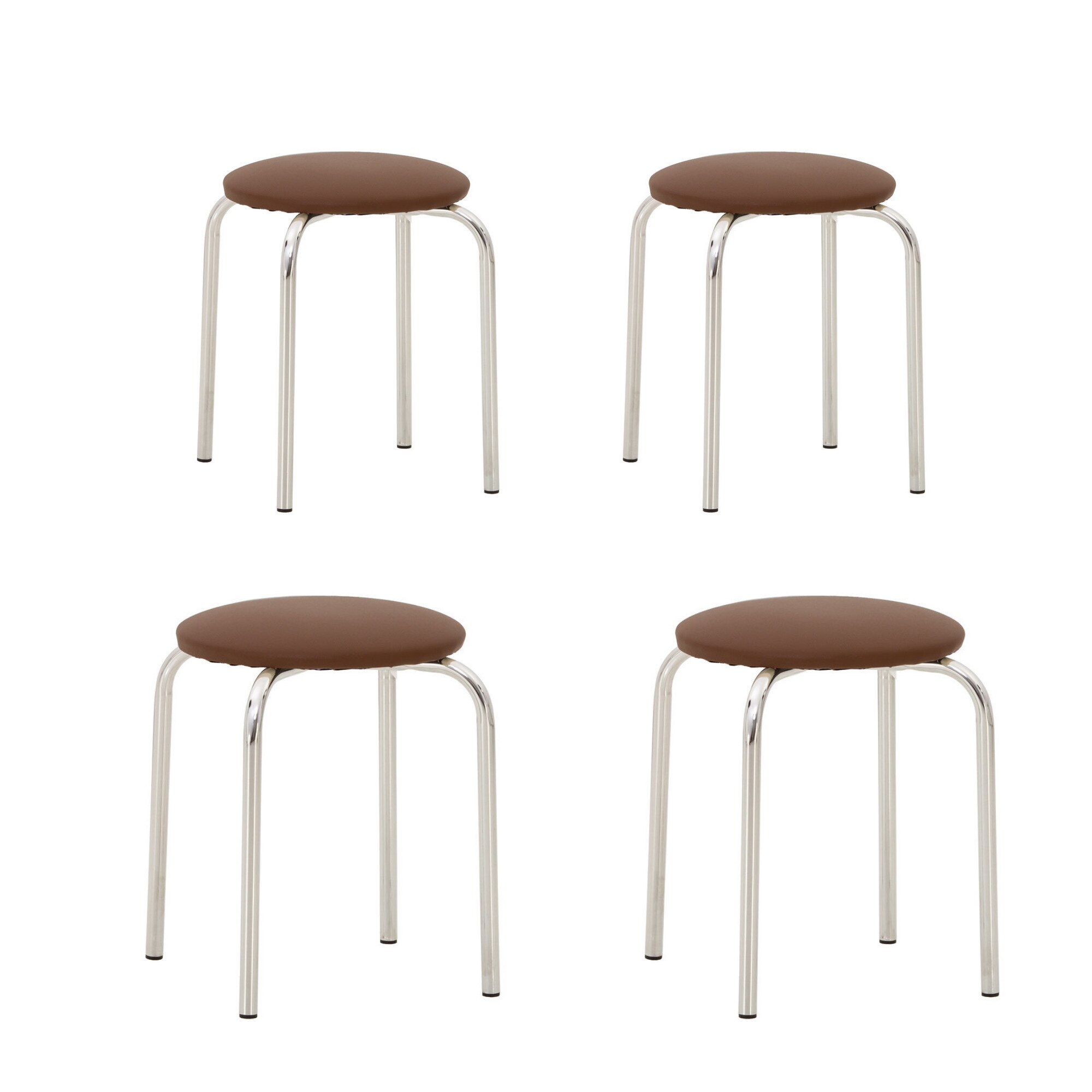 Set 4 scaune bucatarie CHICO, Maro piele ecologica