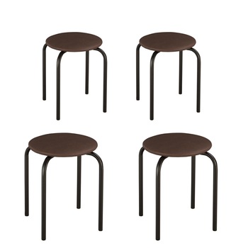 Set 4 scaune bucatarie CHICO Black, Wenge piele ecologica