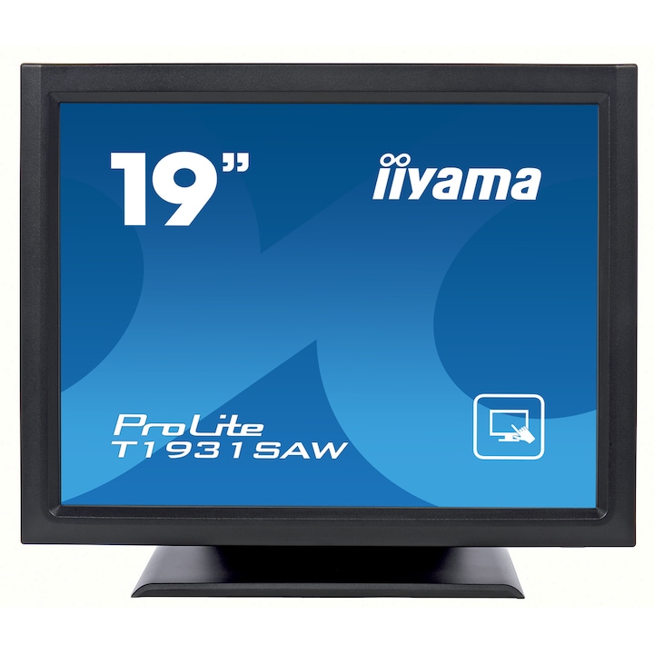 Монитор Тъч Монитор Iiyama T1931SAW-B5 19'' TN LED Panel, 5:4, 1280x1024, Surface Acoustic Wave, 230cd/m2, 5ms, USB, HDMI, Displayport, VGA, speakers T1931SAW-B5