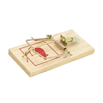 Set 2 bucati capacana soareci, baza din lemn natural, 100 x 45 mm Set 2 bucati capacana soareci, baza din lemn natural, 100 x 45 mm