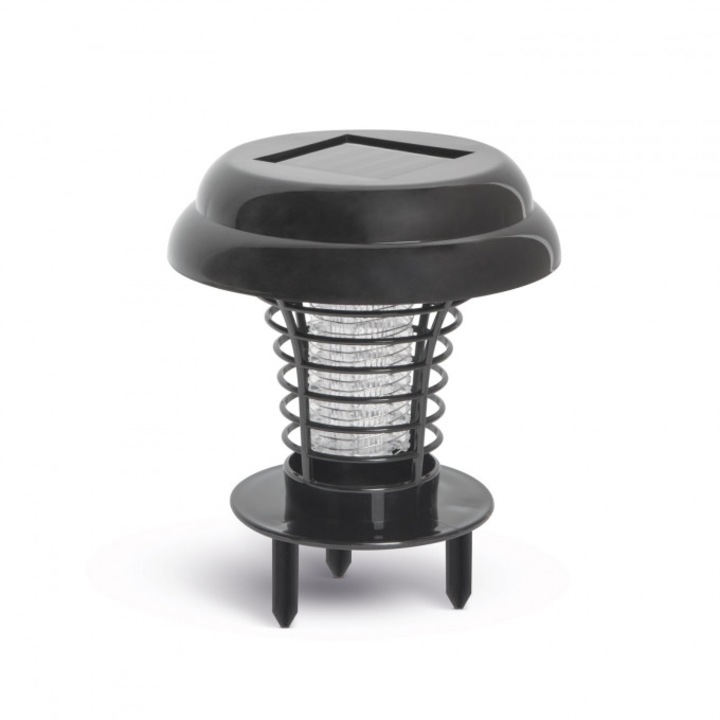 Capcana solara insecte, cu infigere in sol sau suspendat, 0.1 W, 1000 mAh, Ø 137 x 130 mm, negru