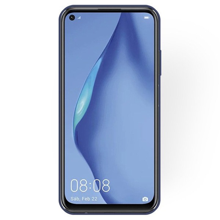 Мек силиконов калъф, съвместим с Huawei P40 Lite E, високотехнологичен силикон, ултра тънък, син