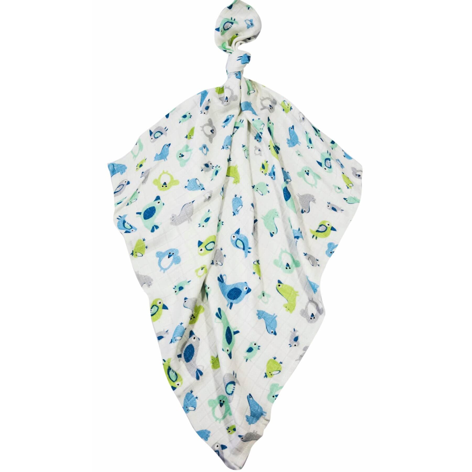 Scutec multifunctional din fibra de bambus organic, Muselina Pasarele Verzi, 75 x 75 cm