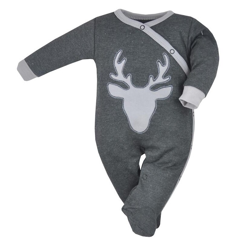Salopeta cu maneca lunga pentru baieti Koala Deer 07-465, Gri, 56 cm