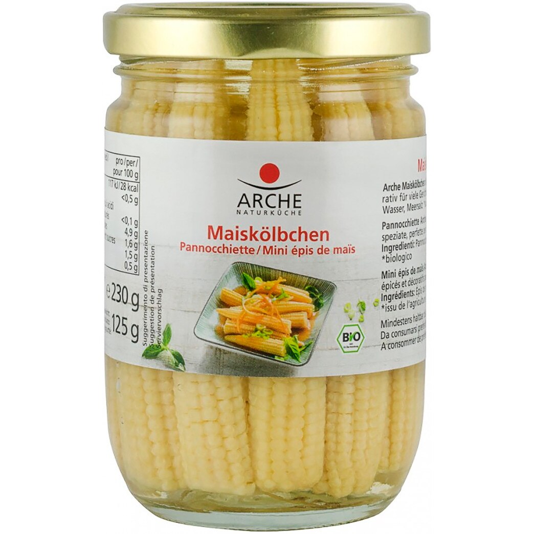 Mini porumb bio in saramura, Arche 230 g